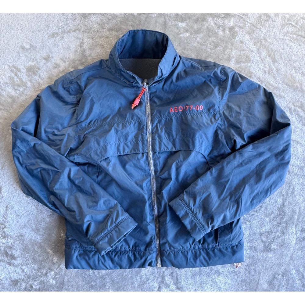 AE 77 Windbreaker Jacket Womens Small Blue Gorpcore Y2K Outdoor Streetwear